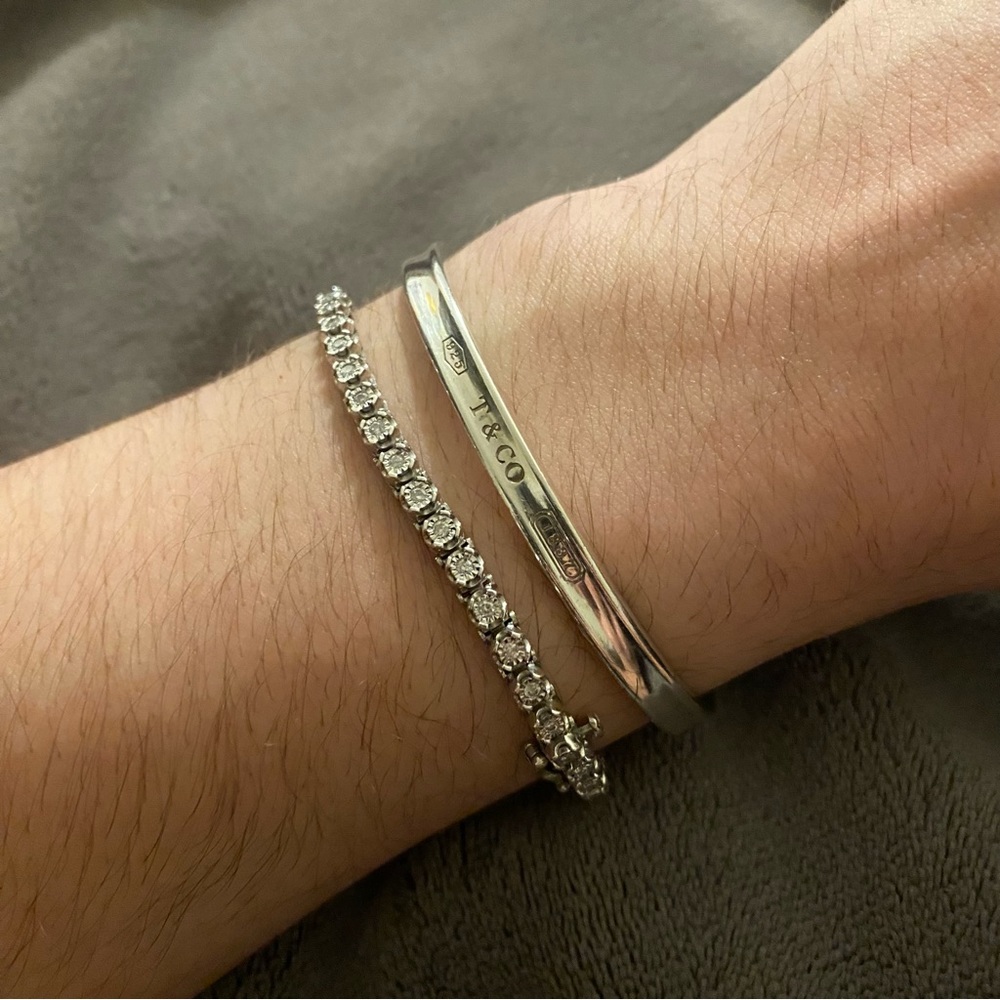 TIFFANY & CO Sterling Silver 1837 Thin Cuff UNISEX Bracelet